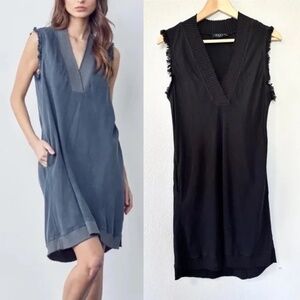 Maven West Sleeveless Dress in Mixed Fabric Dress in black